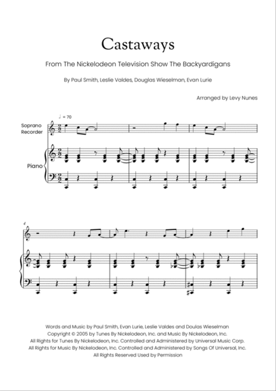 Castaways Castaways Soprano Recorder scores gallery preview page 2