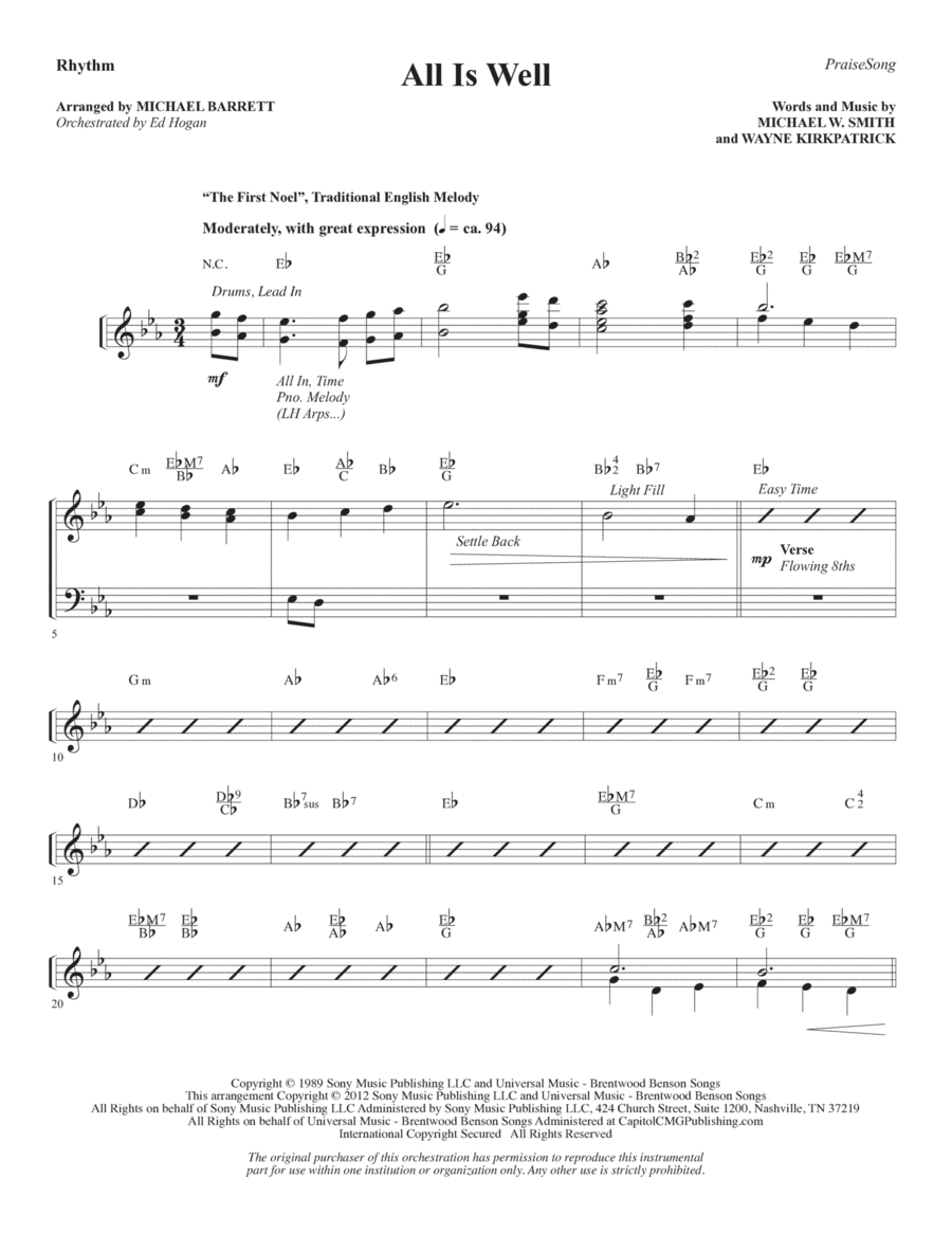 All Is Well (arr. Michael Barrett) - Rhythm Choir scores gallery preview page 1