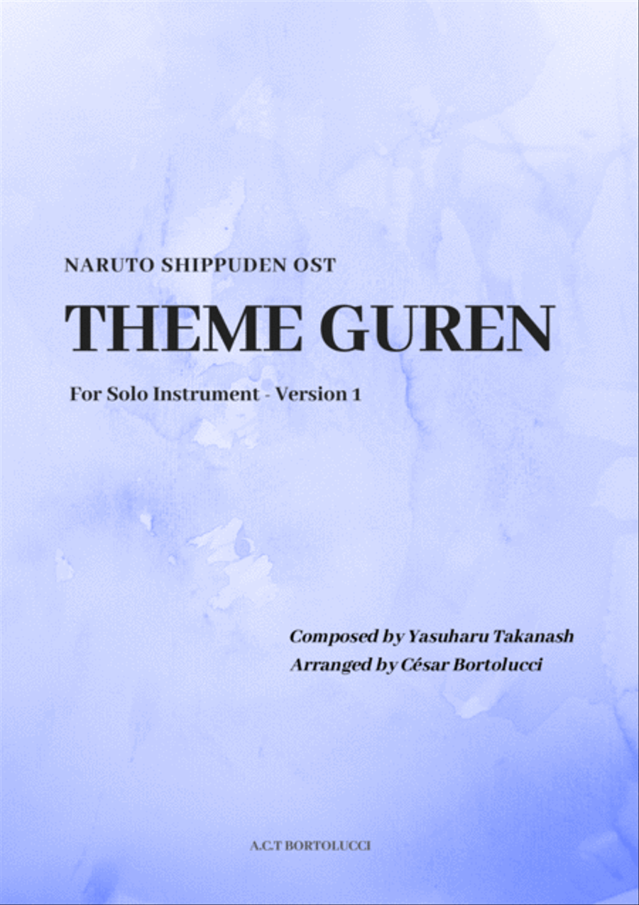 Theme Guren Clarinet Solo scores gallery preview page 1