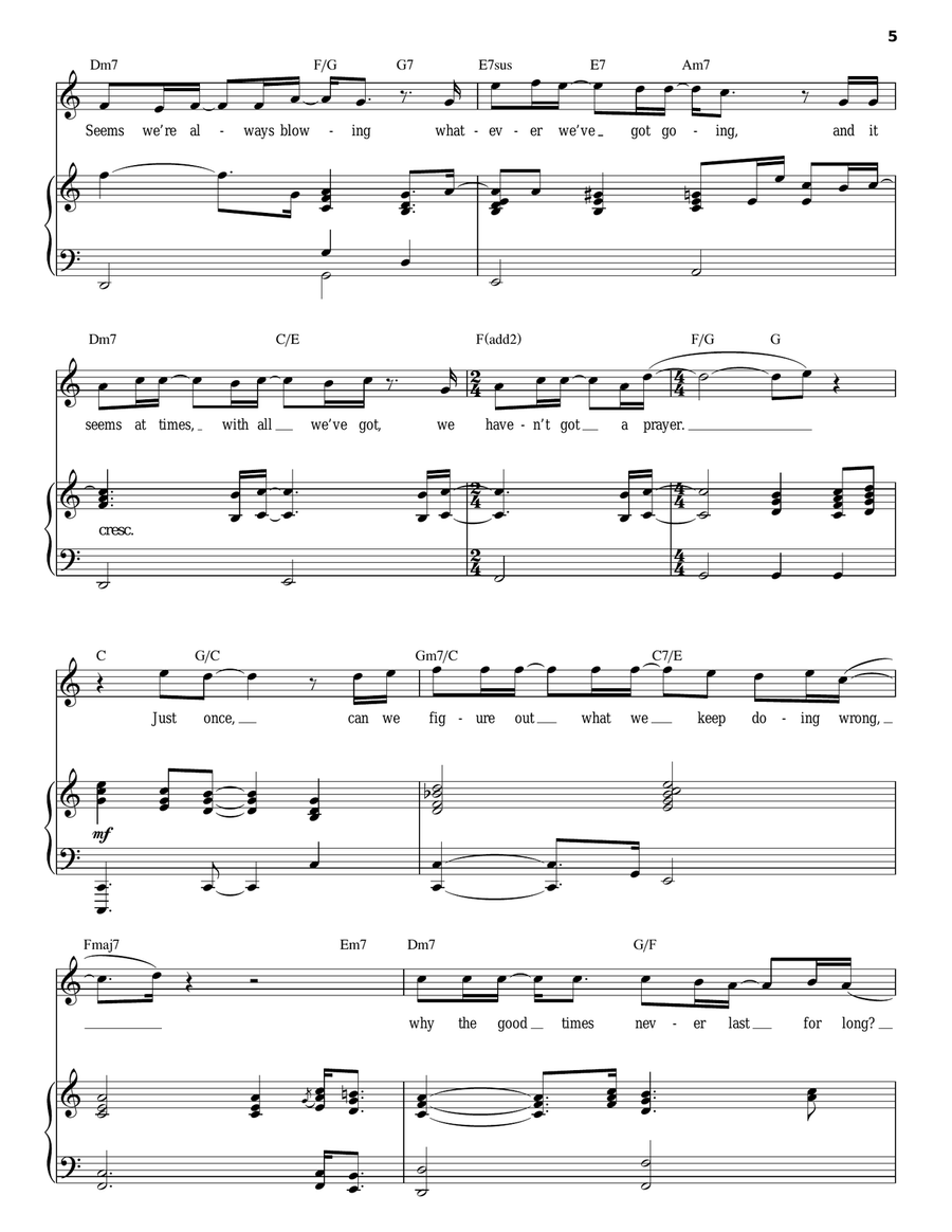 Just Once Piano, Vocal scores gallery preview page 5