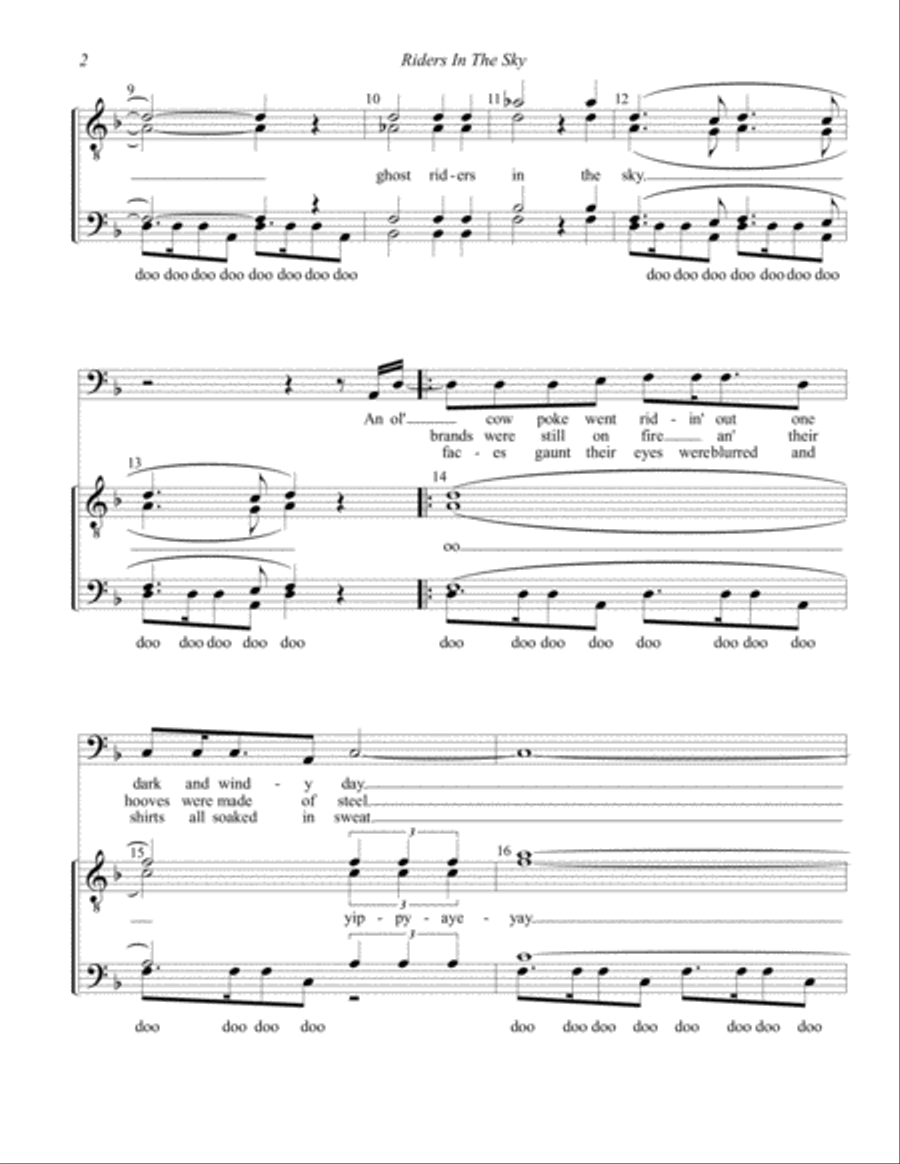 (ghost) Riders In The Sky (a Cowboy Legend) TTBB scores gallery preview page 2