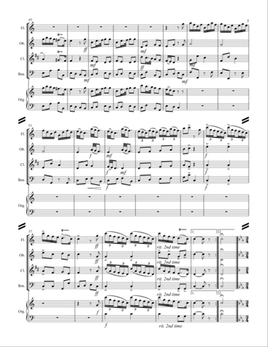 Vivaldi - Trio Sonata in C Major, RV 82 (for Woodwind Quartet and Optional Organ) Woodwind Quartet scores gallery preview page 4
