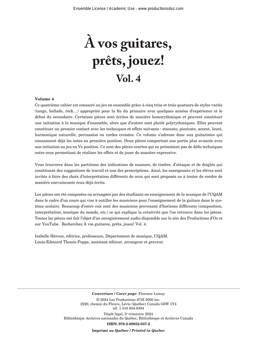À vos guitares, prêts, jouez! Vol. 4 Classical Guitar scores gallery preview page 1
