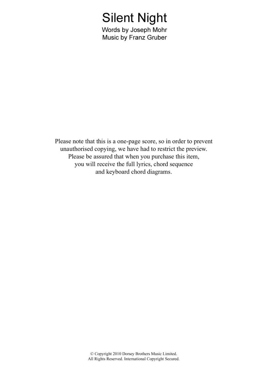Silent Night Piano Solo scores gallery preview page 1