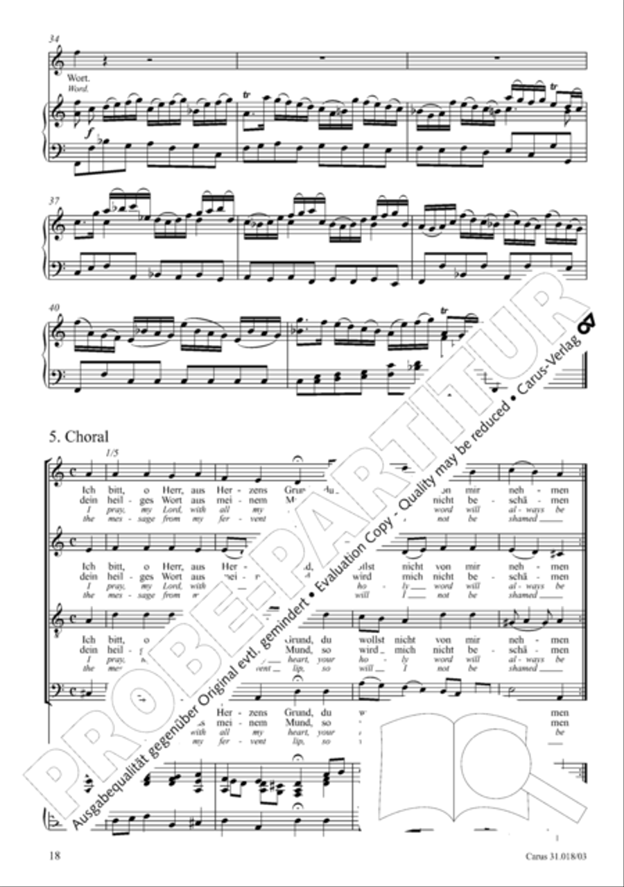 Just as the rain and snow fall from heaven (Gleichwie der Regen und Schnee vom Himmel fallt) STB scores gallery preview page 19