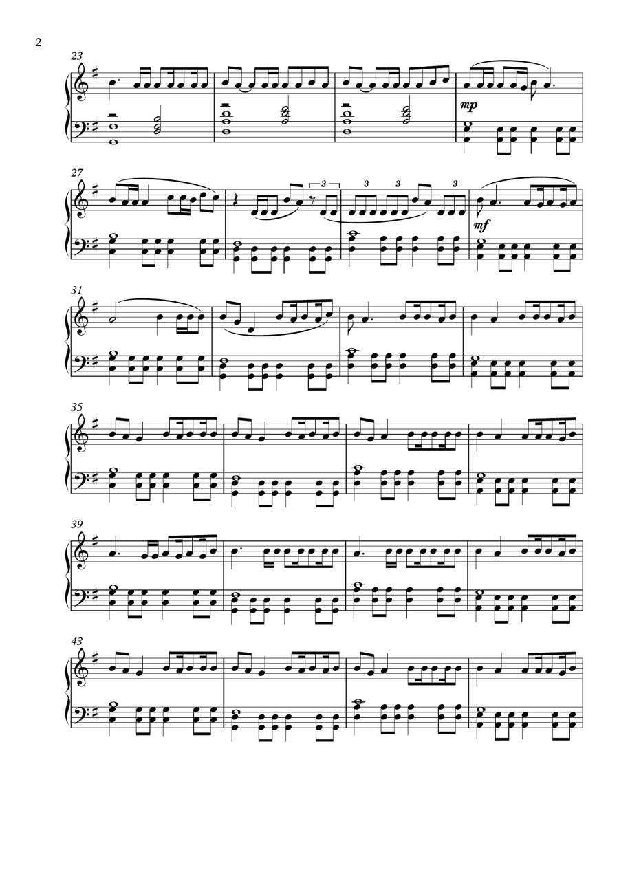 Neymar Piano Solo scores gallery preview page 2