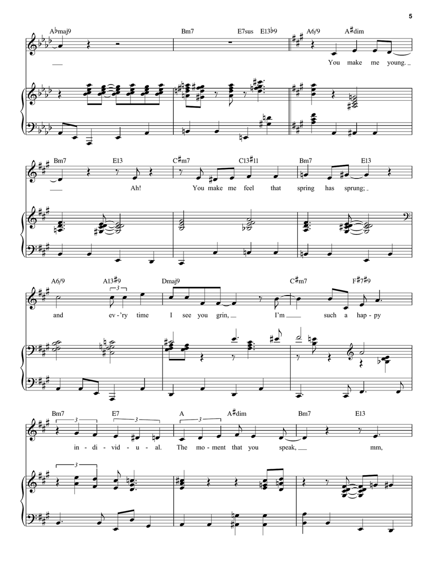 You Make Me Feel So Young Piano, Vocal, Guitar scores gallery preview page 5