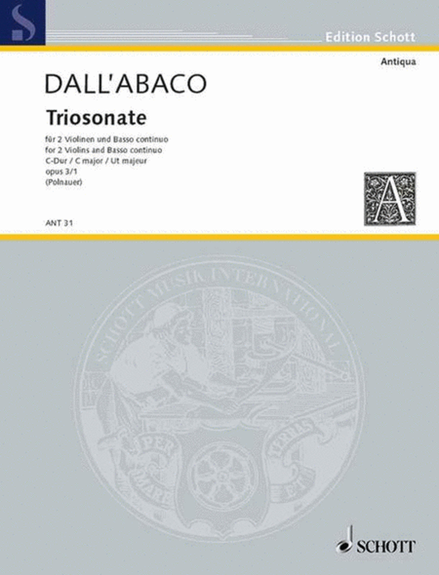 Dall'Abaco - Trio Sonata Op 3 No 1 2Violins/Basso Continuo