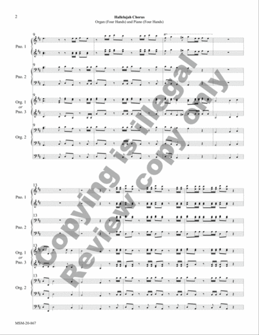 Hallelujah Chorus Organ scores gallery preview page 3