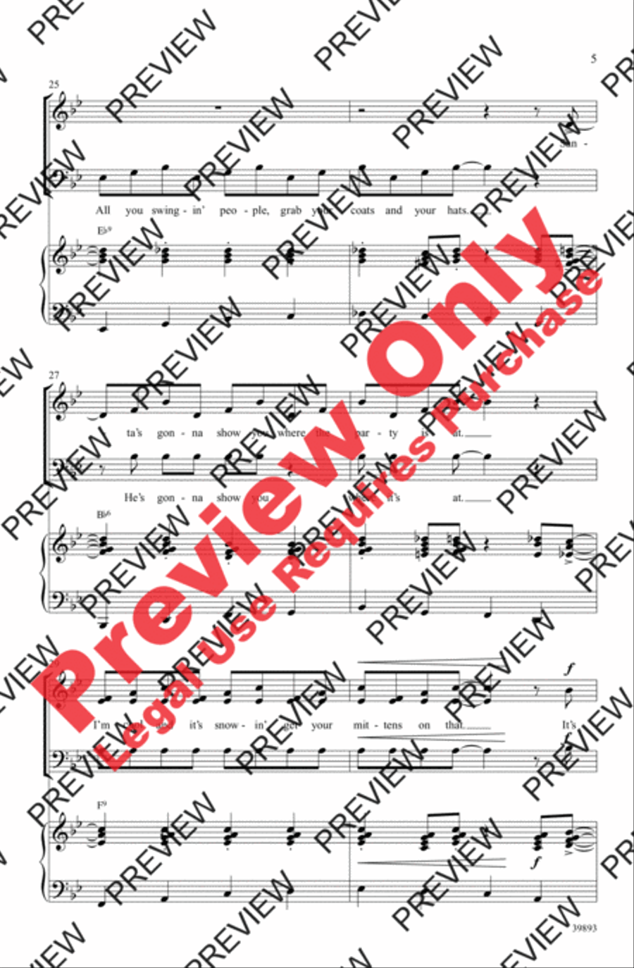 Gettin' in the Mood (for Christmas) 3-Part scores gallery preview page 5