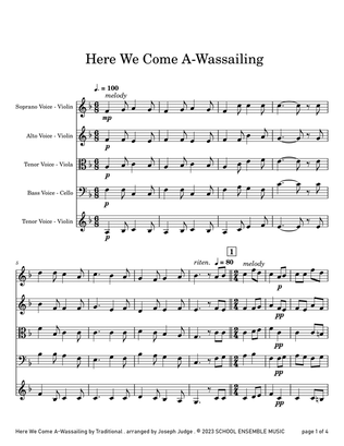 Here We Come A Wassailing for String Quartet in Schools
