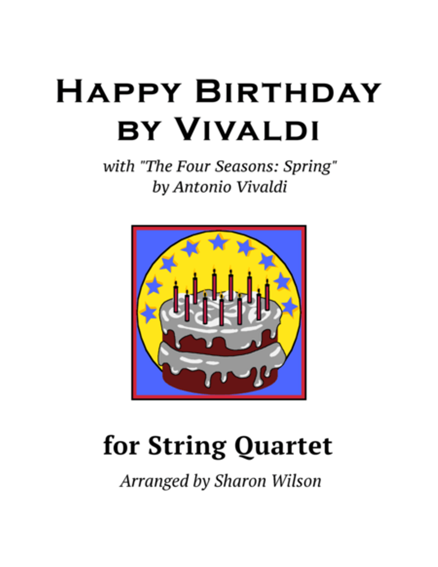 Happy Birthday by Vivaldi (for String Quartet) String Quartet scores gallery preview page 1