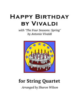 Book cover for Happy Birthday by Vivaldi (for String Quartet)