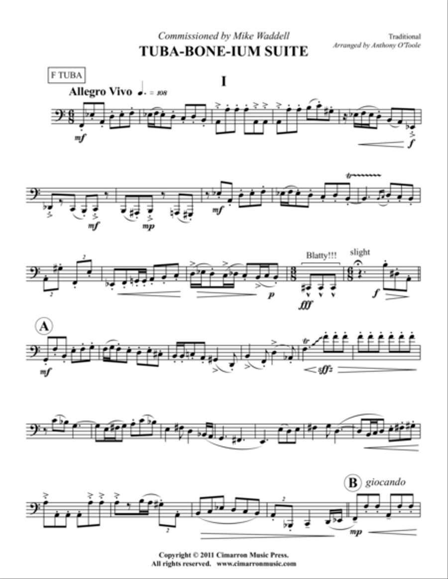 Tuba-bone-ium Suite Tuba scores gallery preview page 1