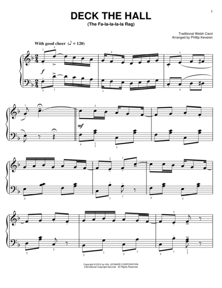 Deck The Hall [Ragtime version] (arr. Phillip Keveren)