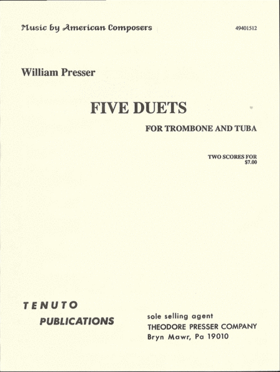 Five Duets for Trombone and Tuba Brass Duet scores gallery preview page 1