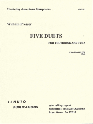 Book cover for Five Duets for Trombone and Tuba