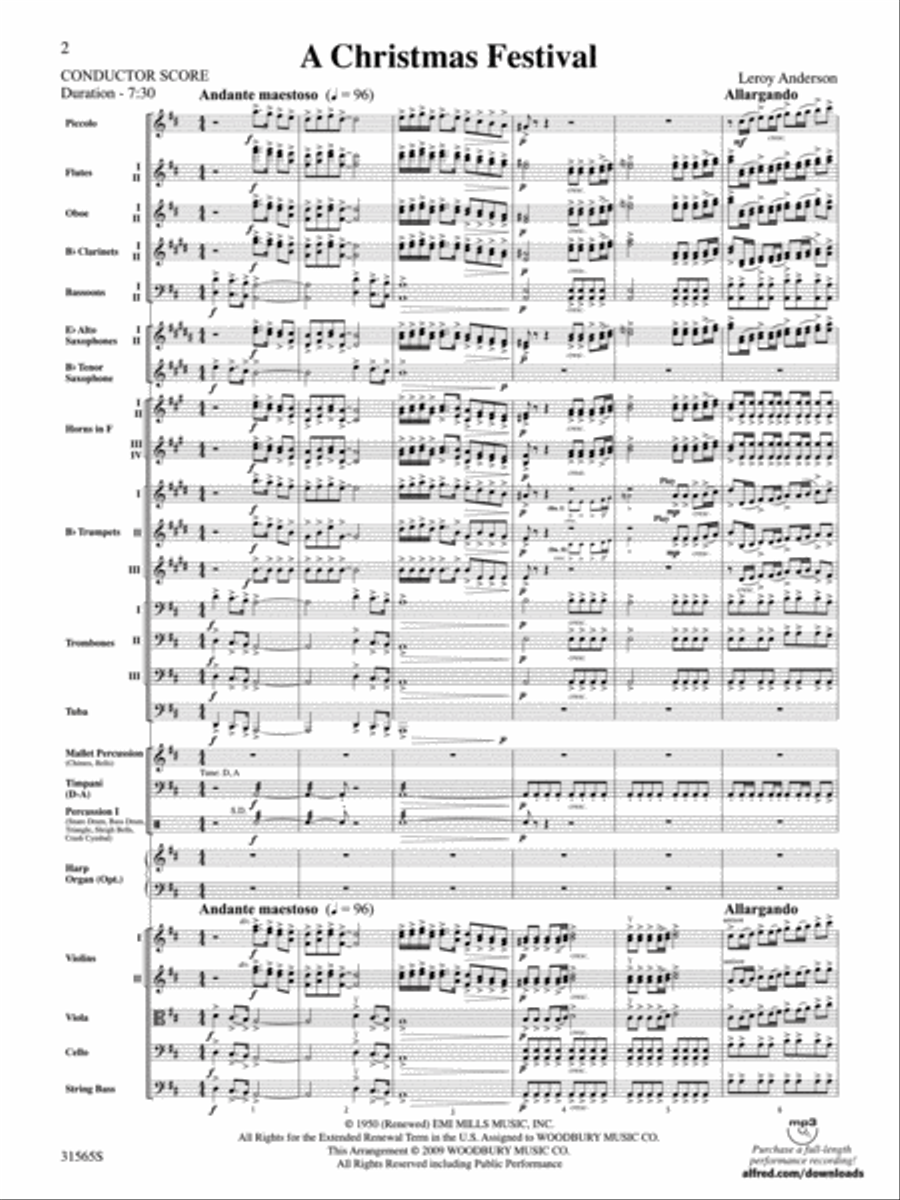 A Christmas Festival (score only) Full Orchestra scores gallery preview page 2