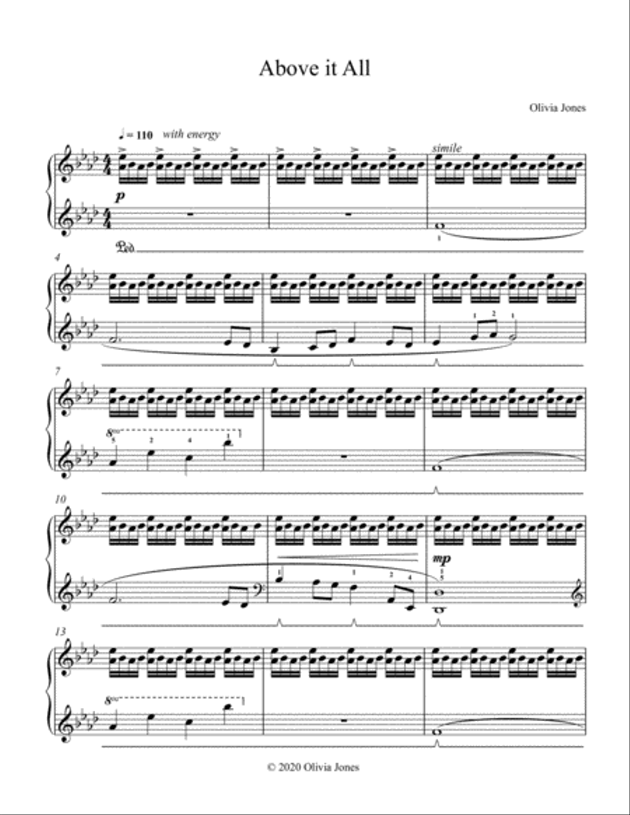 Above it All - Late Intermediate Piano Solo Piano Solo scores gallery preview page 1
