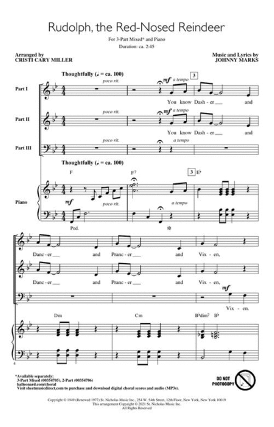 Rudolph, the Red-Nosed Reindeer 3-Part scores gallery preview page 4