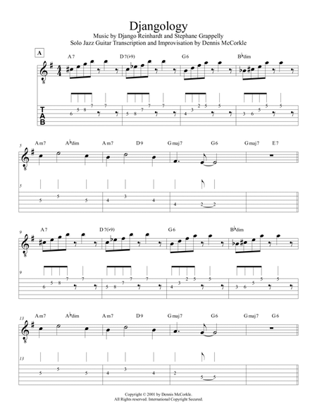 Djangology (arranged for Solo Jazz Guitar, with improvisation) image number null
