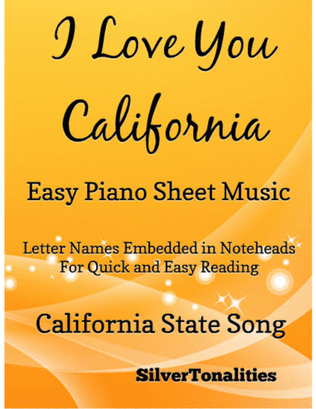 I Love You California Easy Piano Sheet Music