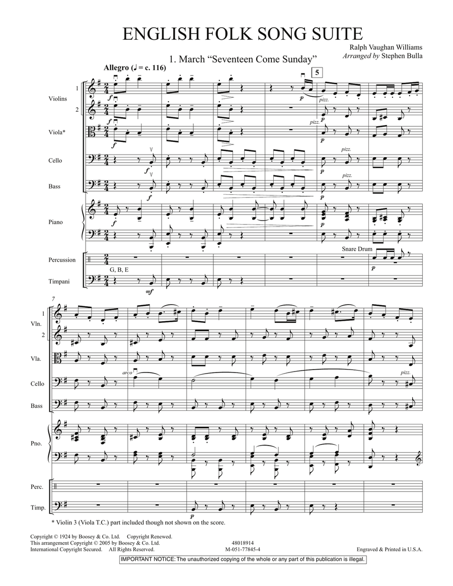 English Folk Song Suite - Conductor Score (Full Score) Orchestra scores gallery preview page 2