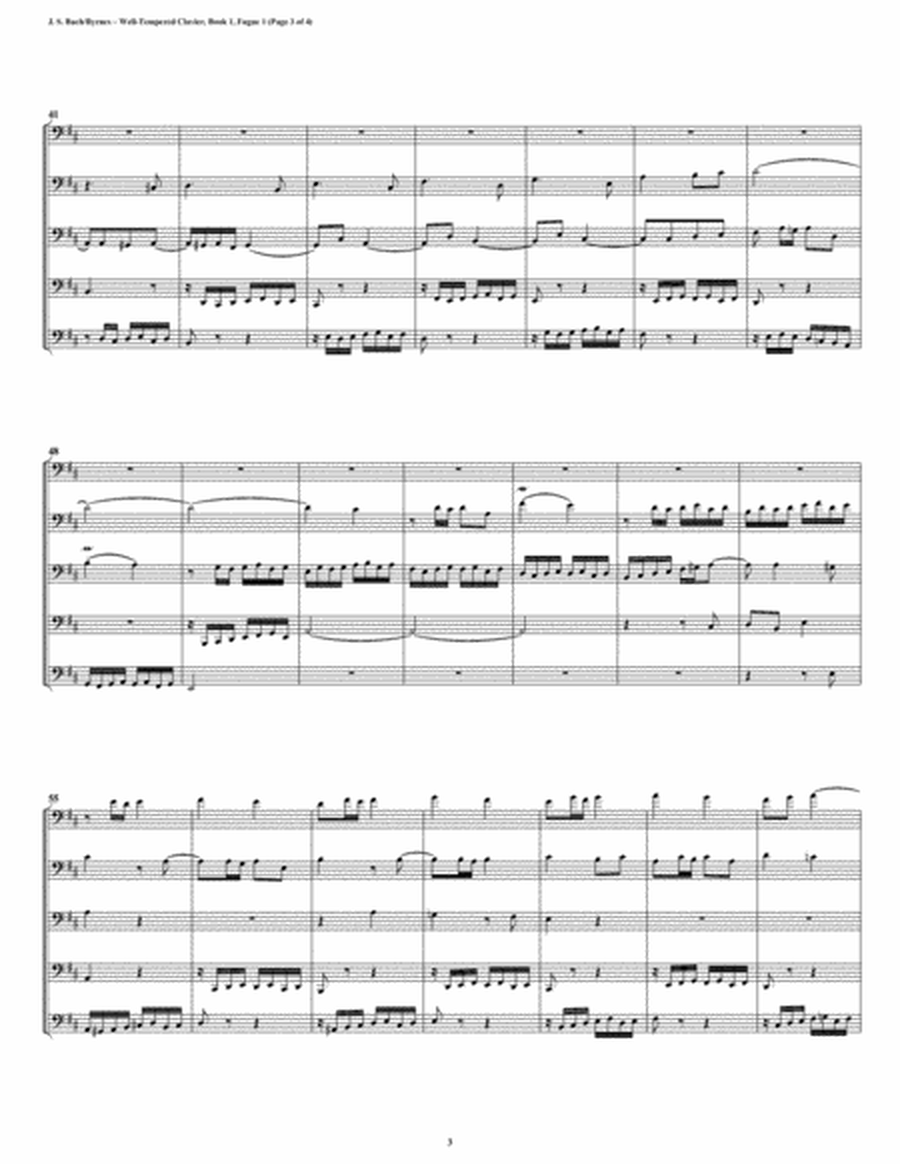 Fugue 01 from Well-Tempered Clavier, Book 2 (Bassoon Quintet) image number null