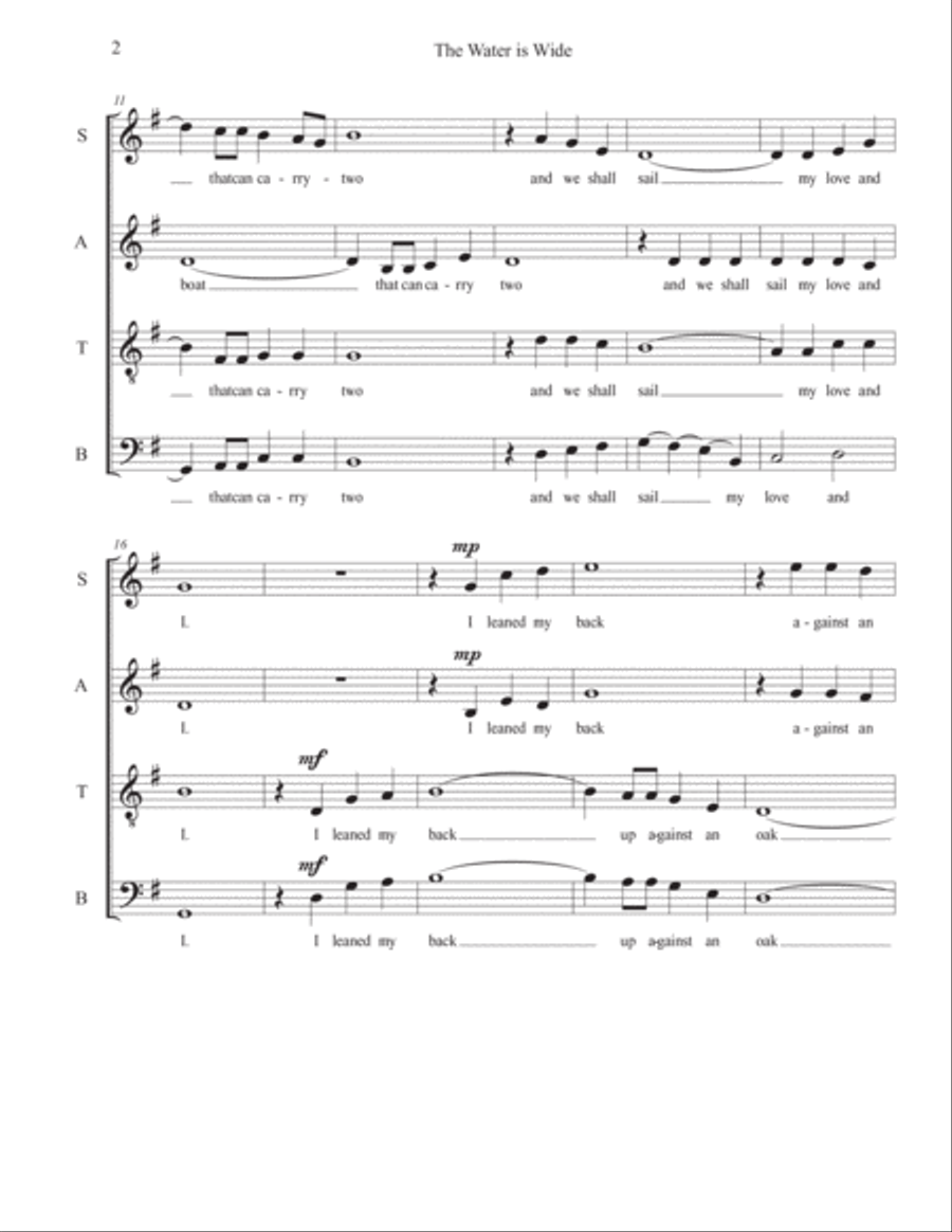 The Water is Wide 4-Part scores gallery preview page 2