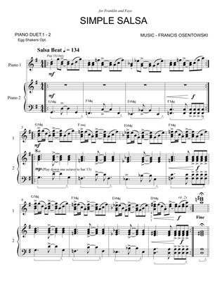 SIMPLE SALSA -Piano Duet Advanced Beginner