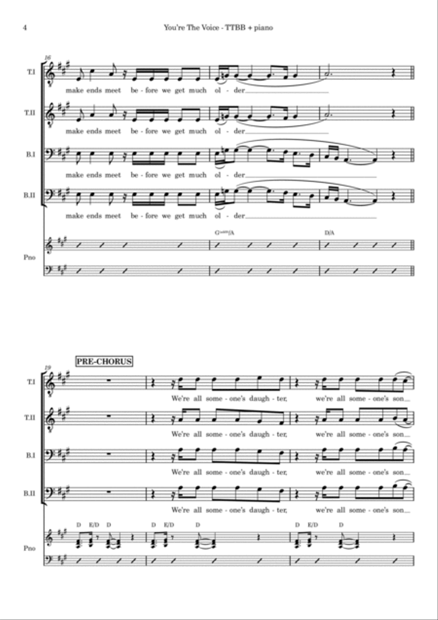 You're The Voice TTBB scores gallery preview page 4