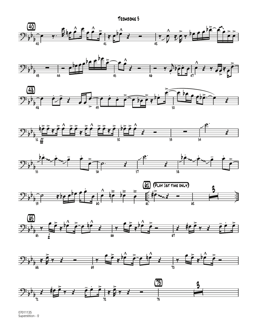 Superstition - Trombone 3 Jazz Ensemble scores gallery preview page 2