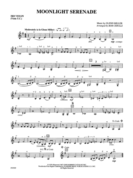 Moonlight Serenade: 3rd Violin (Viola [TC])