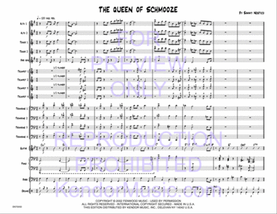 Queen Of Schmooze, The (Full Score) Jazz Ensemble scores gallery preview page 2