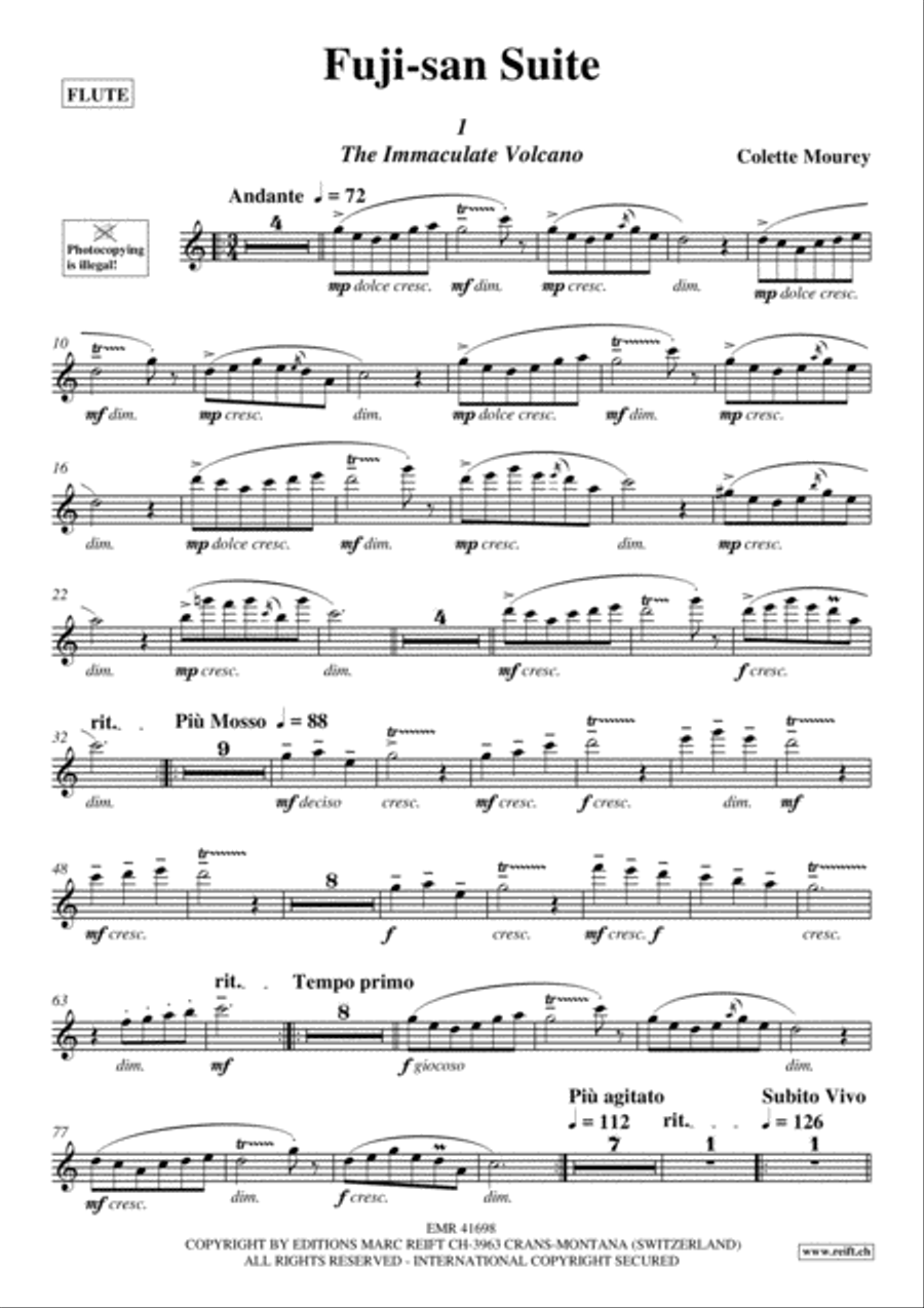Fuji-san Suite Flute Solo scores gallery preview page 6
