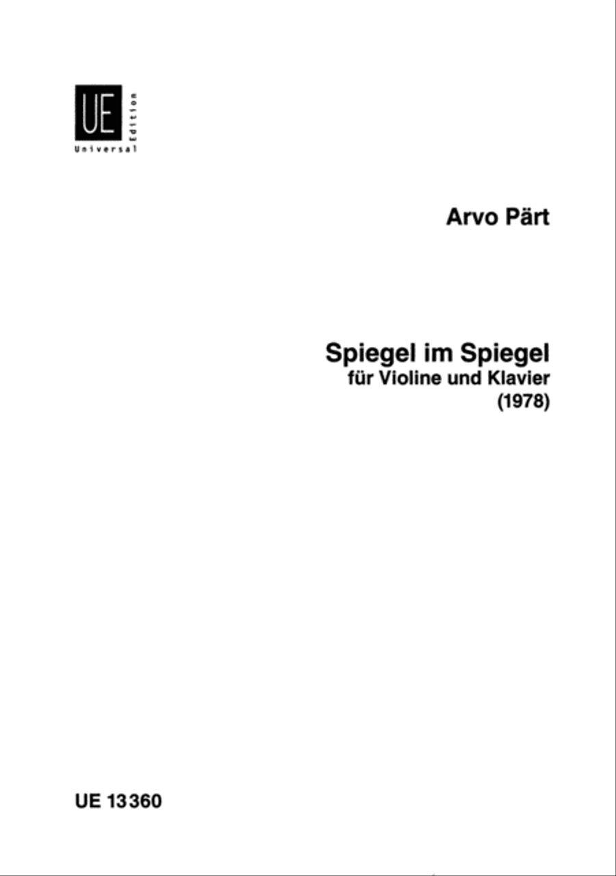 Book cover for Spiegel im Spiegel (1978)