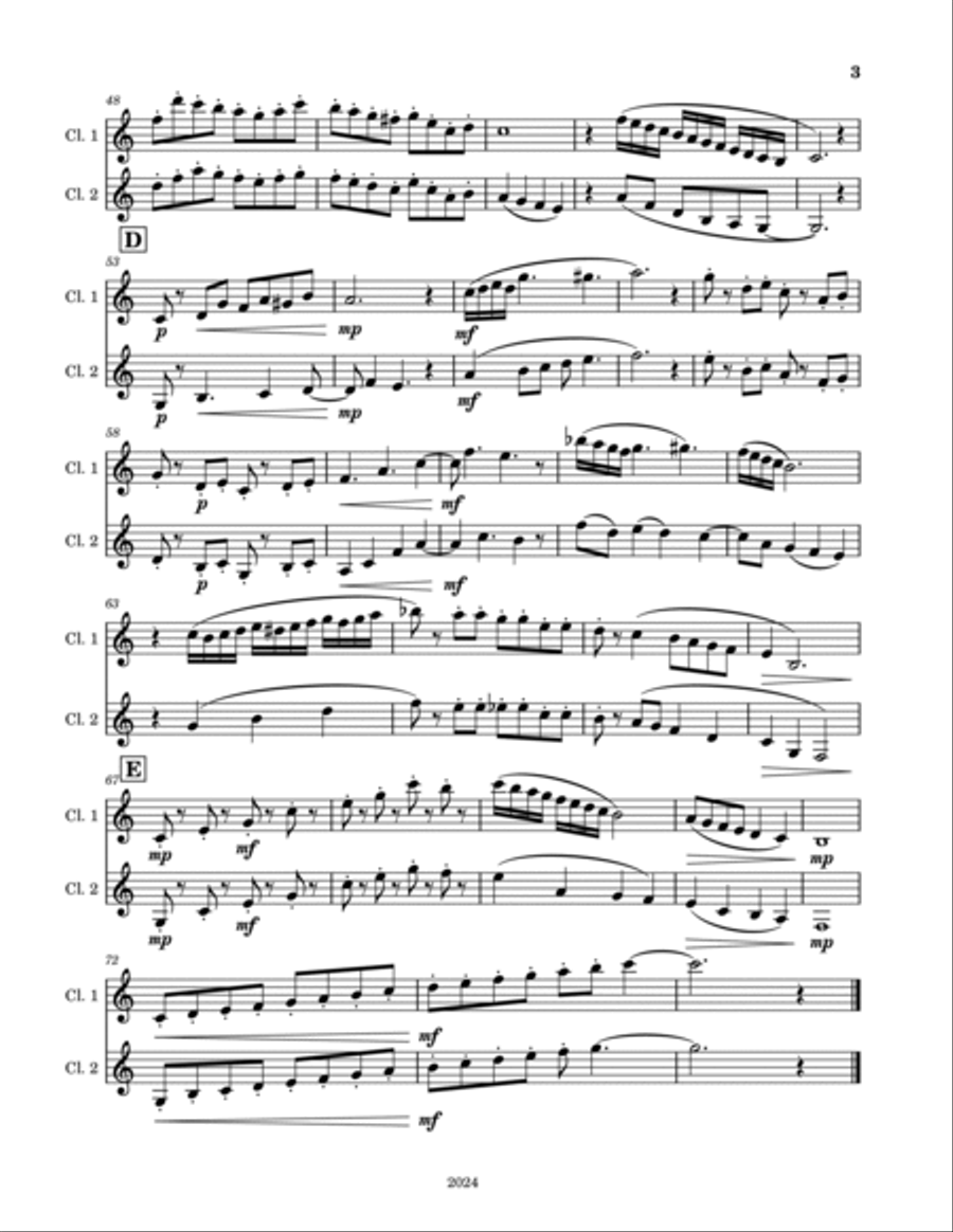 Clarinet Duet No. 101824 Clarinet Duet scores gallery preview page 3