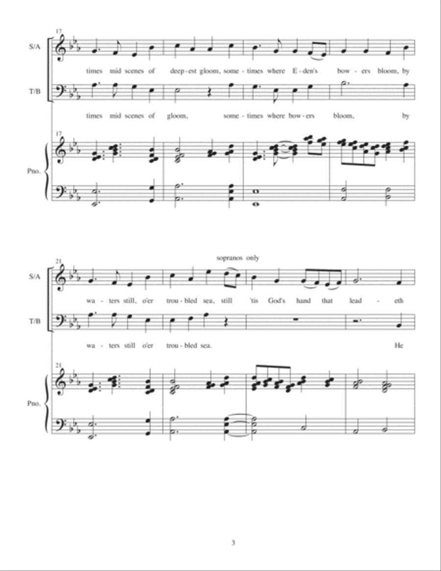 He Leadeth Me (choir + piano + jazz soloist) 4-Part scores gallery preview page 4