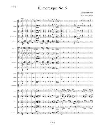 Dvořák Humoresque No. 5, arranged for Orchestra (SCORE ONLY) - Score Only