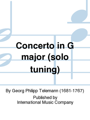 Book cover for Concerto In G Major (Solo Tuning)