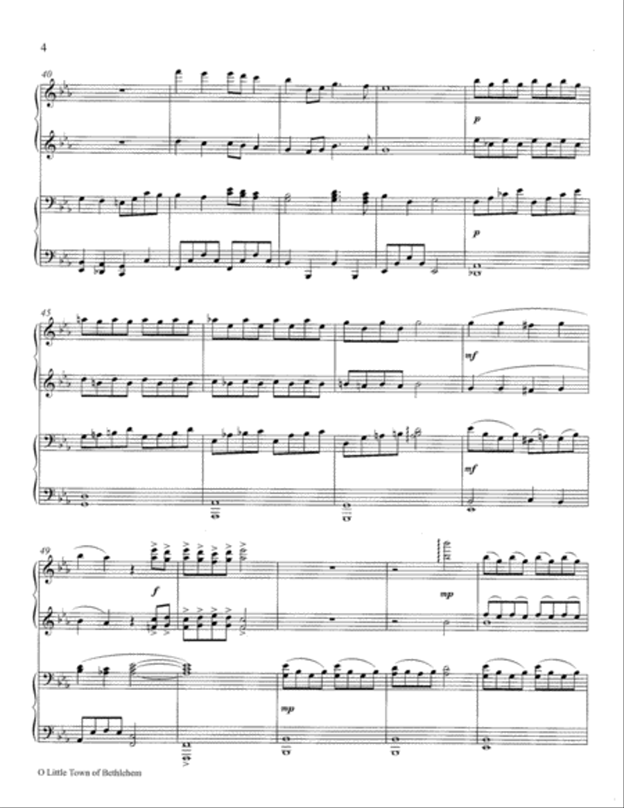 O Little Town of Bethlehem Piano Accompaniment scores gallery preview page 4