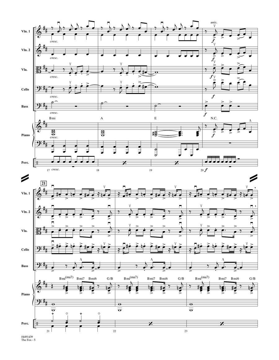 The Fox (What Does the Fox Say?) (arr. Larry Moore) - Conductor Score (Full Score) Orchestra scores gallery preview page 4
