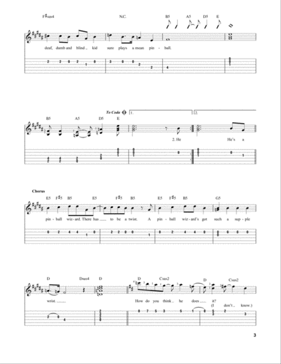 Pinball Wizard Acoustic Guitar scores gallery preview page 3