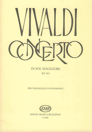 Book cover for Concerto In Sol Maggiore Per Violoncello, Archi