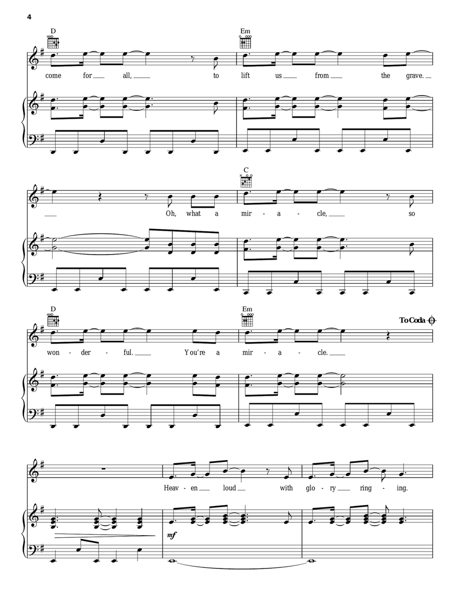 What A Miracle What A Miracle Piano, Vocal, Guitar scores gallery preview page 4