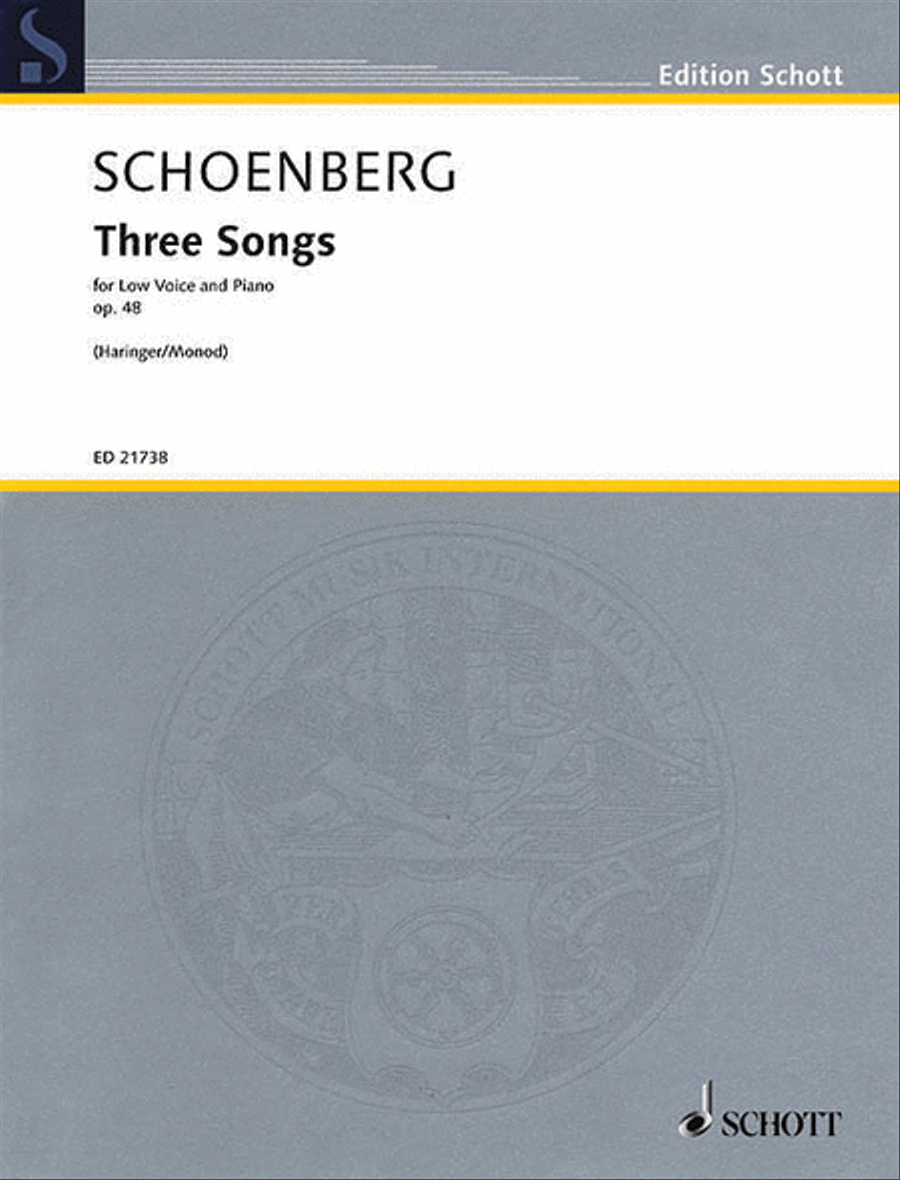 Three (3) Songs Op. 48 After Poems By Jakob Haringer Low Voice And Piano Low Voice scores gallery preview page 1
