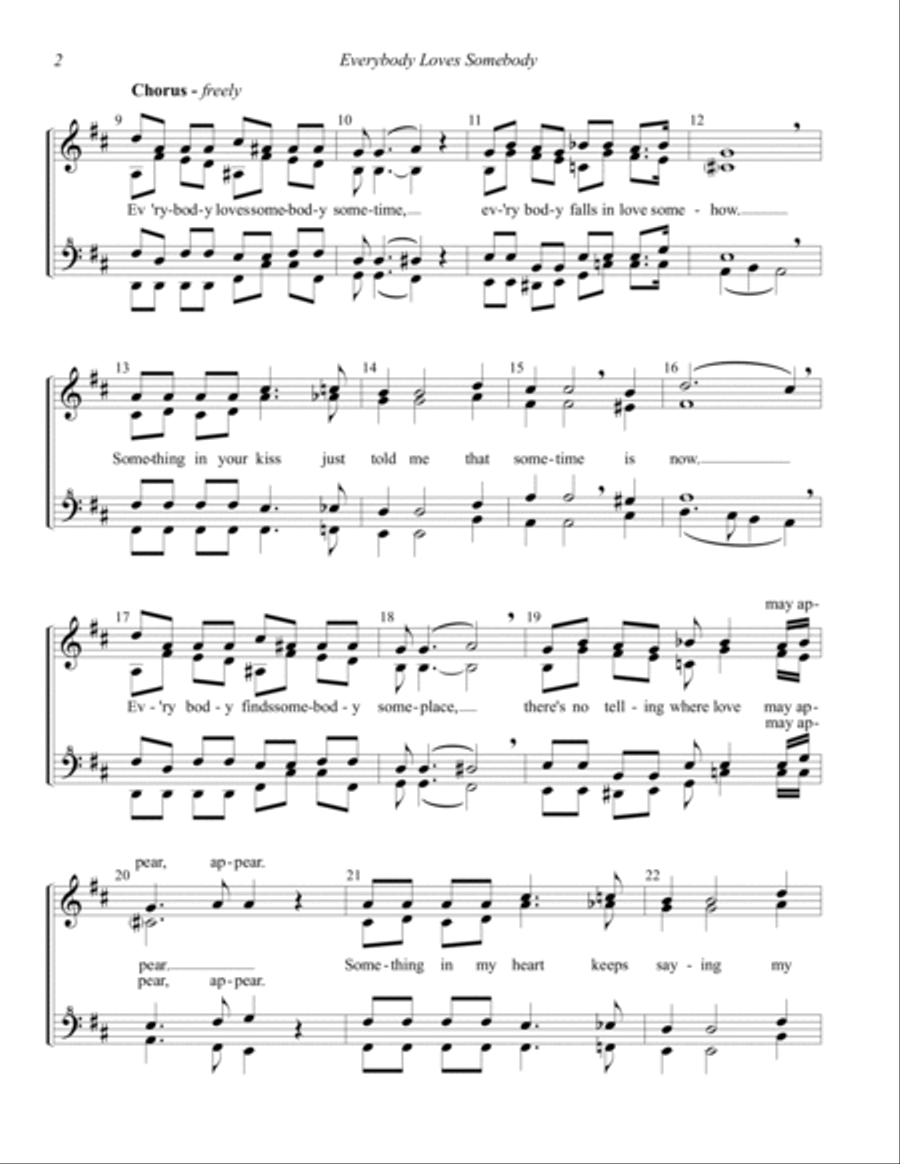 Everybody Loves Somebody Everybody Loves Somebody SSAA scores gallery preview page 2