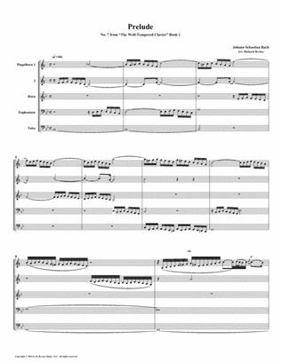 Prelude 07 from Well-Tempered Clavier, Book 1 (Conical Brass Quintet)