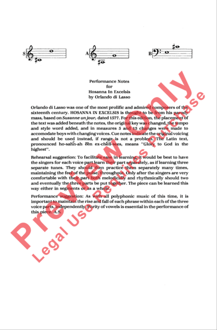Hosanna in Excelsis Hosanna in Excelsis 3-Part scores gallery preview page 2