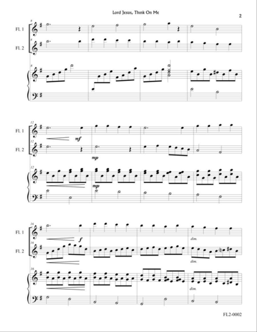 Lord Jesus, Think On Me Small Ensemble scores gallery preview page 4